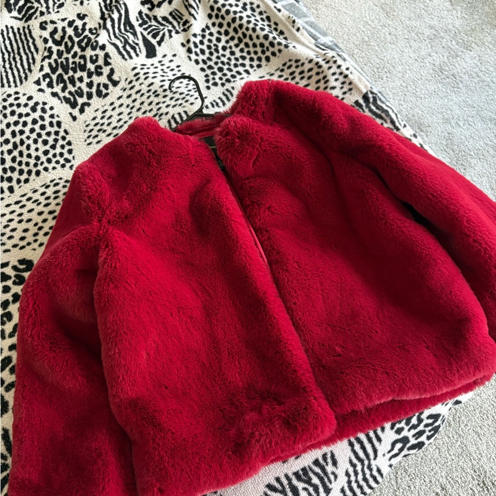 Forever 21 Red Faux Fur Jacket